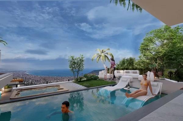 Alanya Tepe Mahallesi'nde Muhteşem Deniz Manzaralı Satılık 3+1 Villa