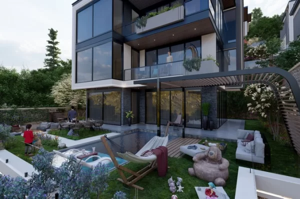 Alanya'nın Tercih Edilen Tepe Mahallesi'nde Satılık Lüks 4+1 Deniz Manzaralı Villa