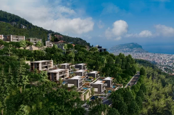 Luxury 4+1 Sea View Villa for Sale in Alanya's Desirable Tepe Neighborhood