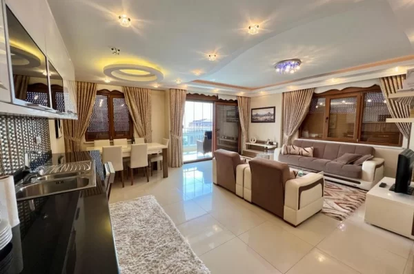 Alanya'da Deniz Manzaralı Full Eşyalı 2+1 Satılık Özel Mülk