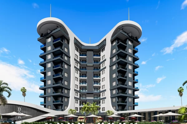 Alanya'nın En Lüks Sitesinde Deniz Manzaralı 1+1 ve 2+1 Taksitli Satılık Daireler