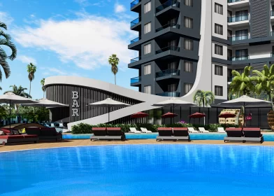 Alanya'nın En Lüks Sitesinde Deniz Manzaralı 1+1 ve 2+1 Taksitli Satılık Daireler