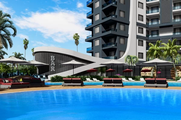 Alanya'nın En Lüks Sitesinde Deniz Manzaralı 1+1 ve 2+1 Taksitli Satılık Daireler