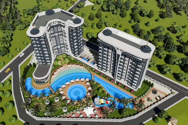 Alanya'nın En Lüks Sitesinde Deniz Manzaralı 1+1 ve 2+1 Taksitli Satılık Daireler