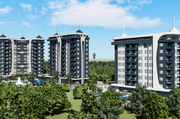Alanya'nın En Lüks Sitesinde Deniz Manzaralı 1+1 ve 2+1 Taksitli Satılık Daireler