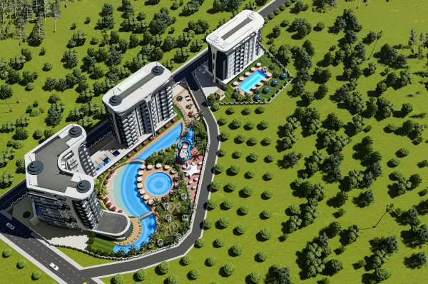 Alanya'nın En Lüks Sitesinde Deniz Manzaralı 1+1 ve 2+1 Taksitli Satılık Daireler