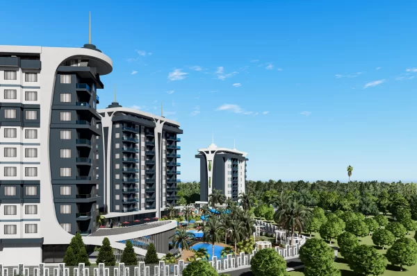 Alanya'nın En Lüks Sitesinde Deniz Manzaralı 1+1 ve 2+1 Taksitli Satılık Daireler
