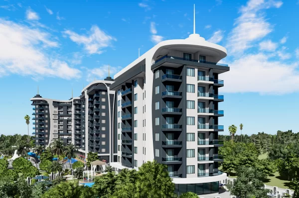 Alanya'nın En Lüks Sitesinde Deniz Manzaralı 1+1 ve 2+1 Taksitli Satılık Daireler