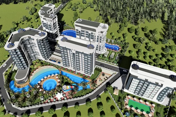 Alanya'nın En Lüks Sitesinde Deniz Manzaralı 1+1 ve 2+1 Taksitli Satılık Daireler
