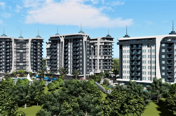 Alanya'nın En Lüks Sitesinde Deniz Manzaralı 1+1 ve 2+1 Taksitli Satılık Daireler