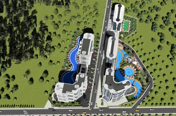 Alanya'nın En Lüks Sitesinde Deniz Manzaralı 1+1 ve 2+1 Taksitli Satılık Daireler