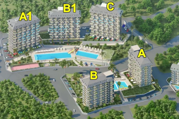 Alanya'da Ayrıcalıklı Yaşam Vahası ve Tek Yatak Odalı Satılık Gayrimenkul