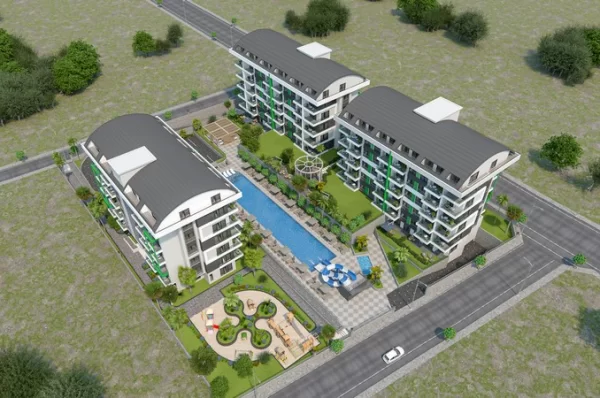 Alanya'nın Prestijli Tesisinde Satılık Tek Yatak Odalı Daireler ve İki Yatak Odalı Penthouselar